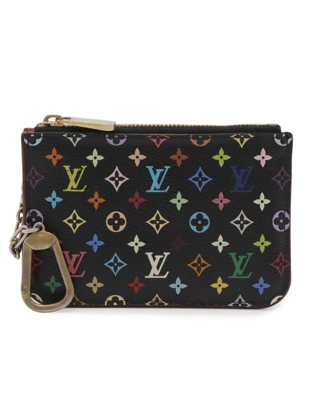 Louis Vuitton Monogram Multicolor Pochette Cles Coin Purse Noir Grenard